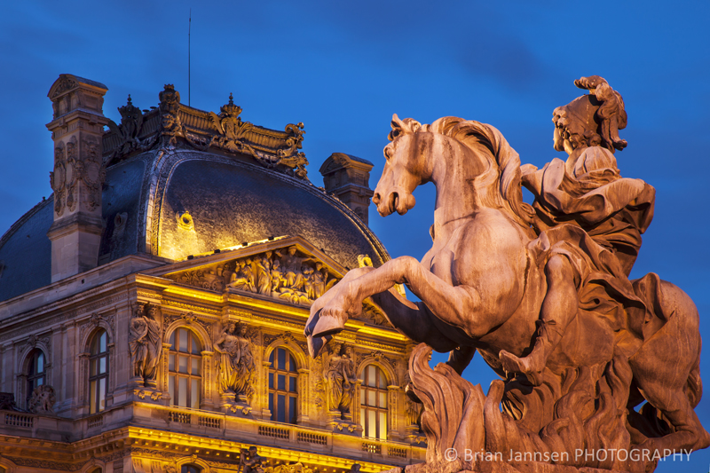 Equestrian statue King Louis XIV Musee du Louvre Paris France Equestrian statue King Louis XIV Musee du Louvre Paris France